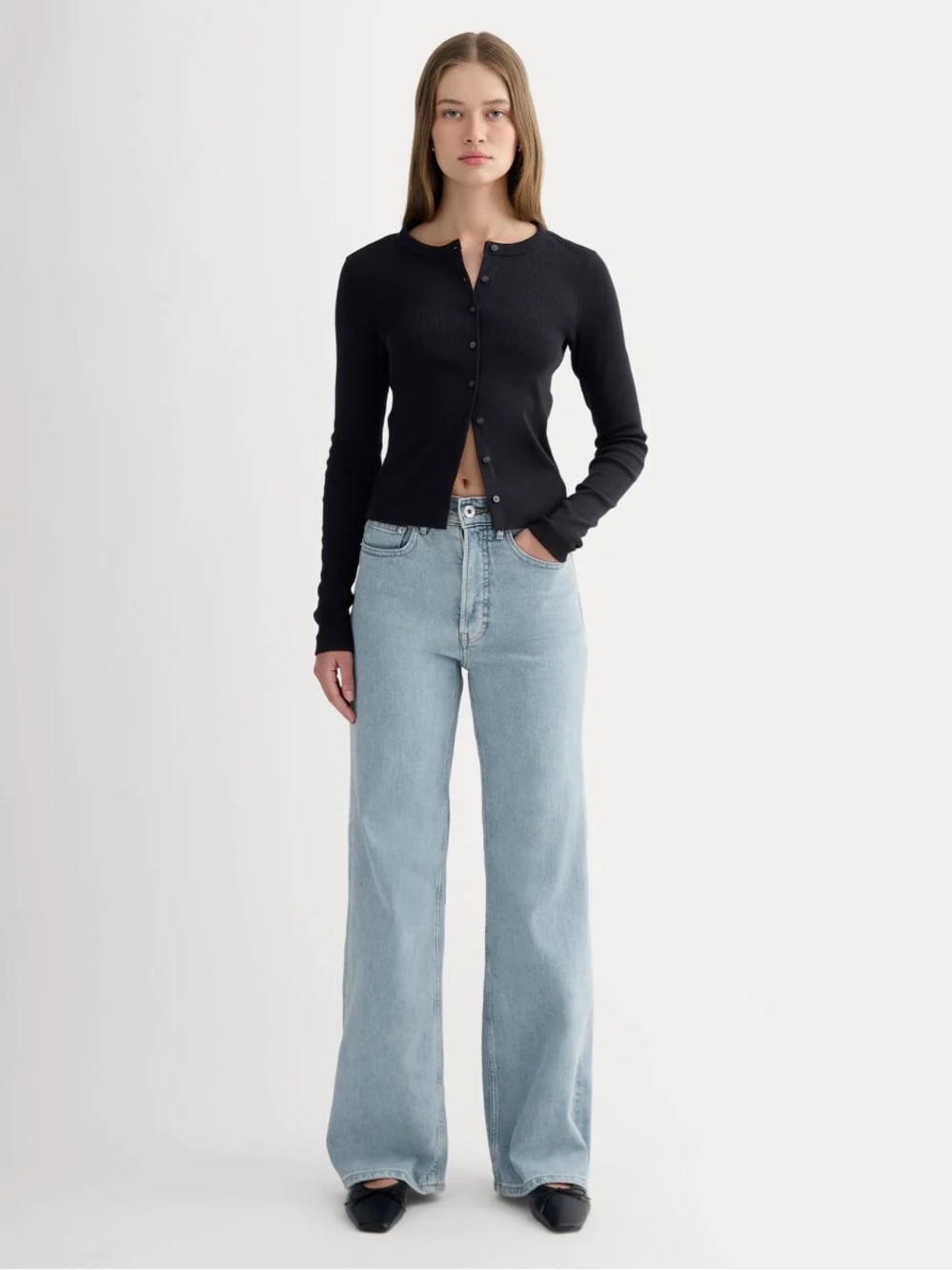 Everlane The Way-High Sailor Jean 2.0 Light Indigo Size 29L Wide Leg NWOT